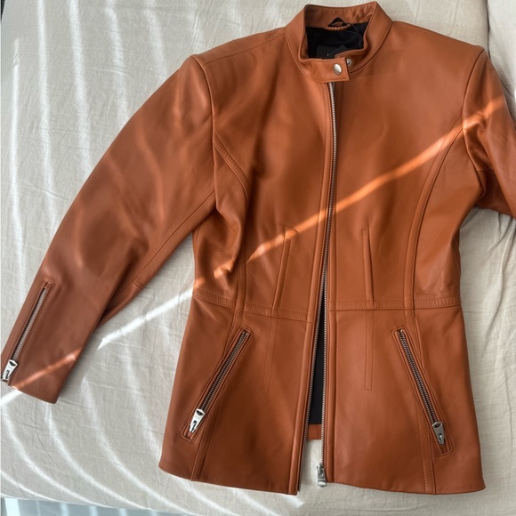 NWT- Mackage cognac leather jacket (size: S/P) - Picture 1 of 3